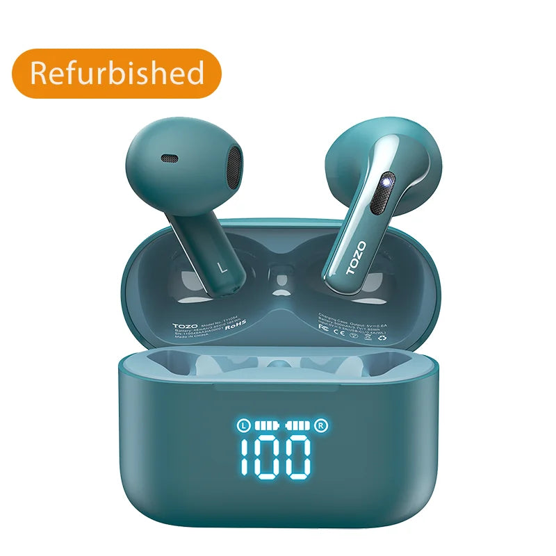 Refurbished TOZO T21 Tonal Fits True Wireless Ear Buds with Dual Mics Bluetooth Earphones Wireless Earbuds Outdoor Listening