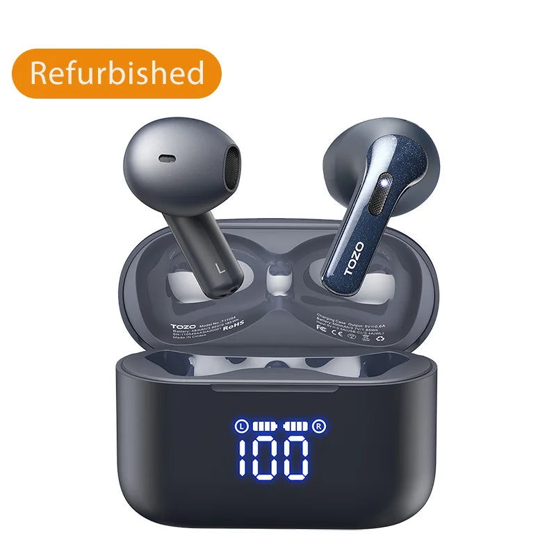 Refurbished TOZO T21 Tonal Fits True Wireless Ear Buds with Dual Mics Bluetooth Earphones Wireless Earbuds Outdoor Listening