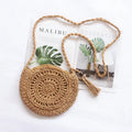 Fashion Hollow Out Shoulder Bags Casual Straw Crossbody Small Round Bag Purse Tassel Messenger Handbags Bolsa Feminina