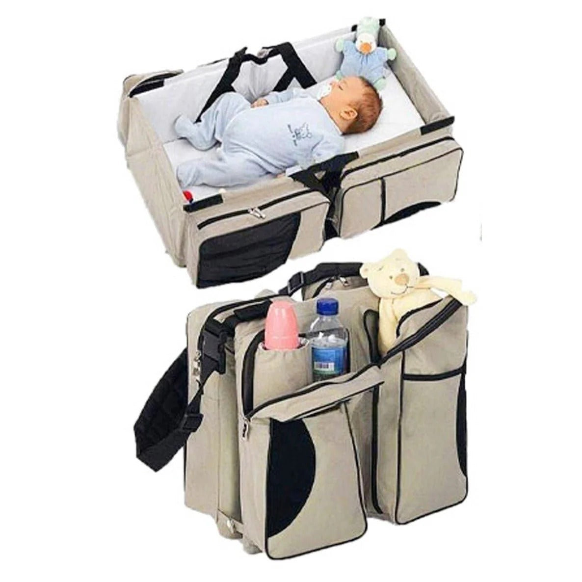 Portable Baby Bad & Diaper Bag - Foldable travel Baby nest