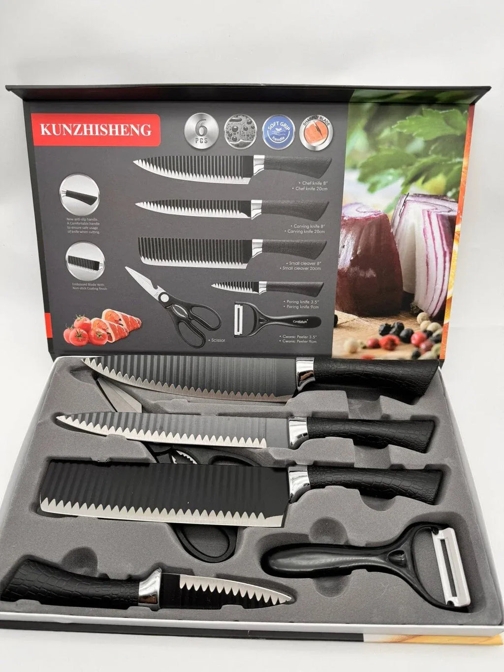 Premium 5-Piece Kitchen Knife Set With Peeler  Scissors