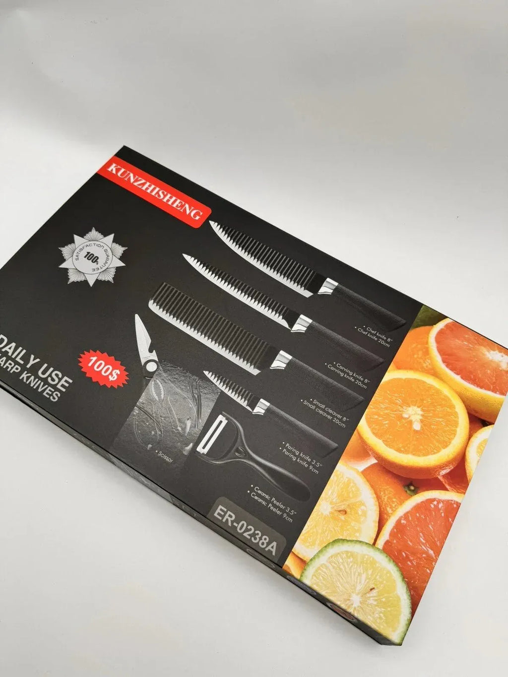 Premium 5-Piece Kitchen Knife Set With Peeler  Scissors