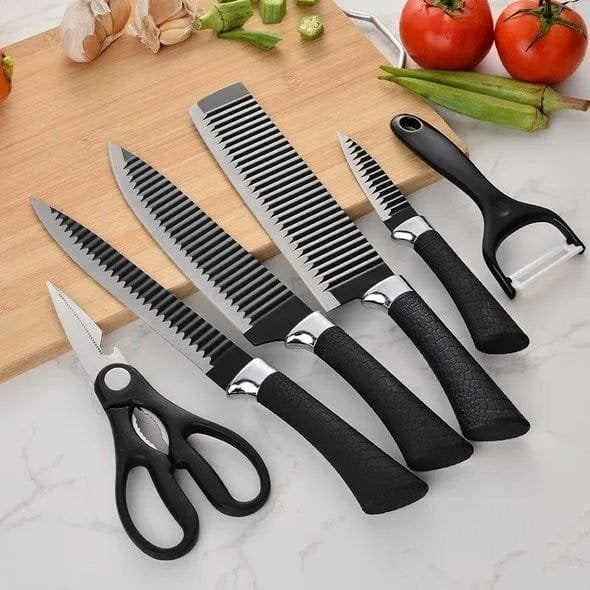 Premium 5-Piece Kitchen Knife Set With Peeler  Scissors