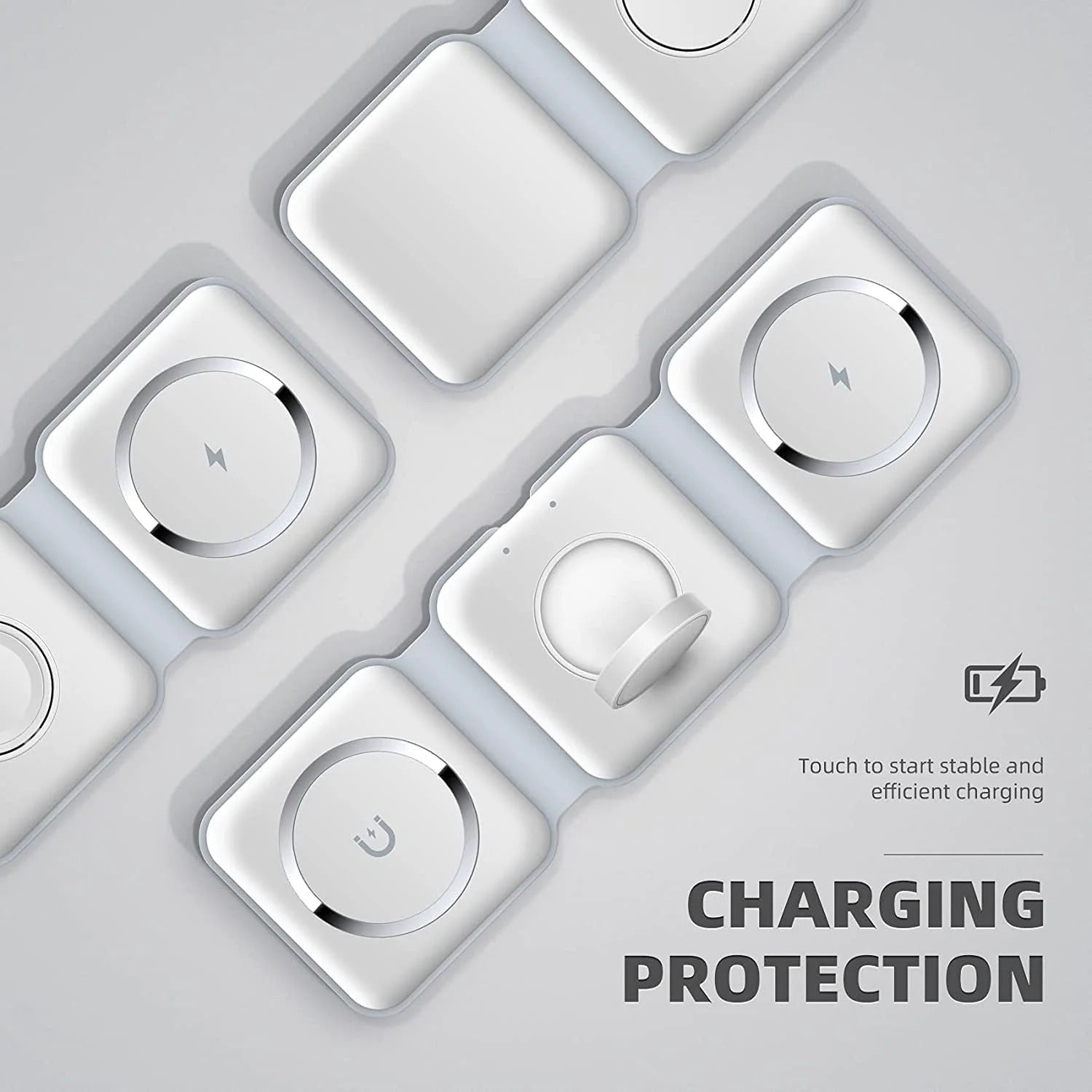 3-in-1 Wireless Charging Pad - Fast Charger for Phone, Watch & Earbuds