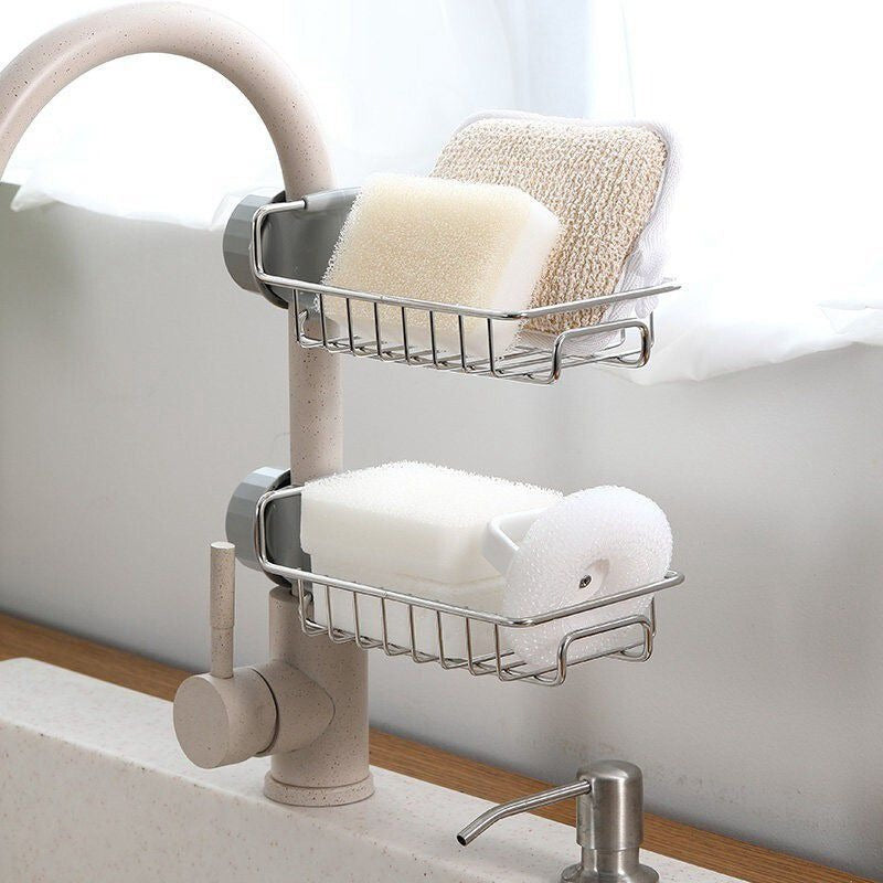 Stainless Steel Faucet Shelf - Kitchen Sink Storage Organizer
