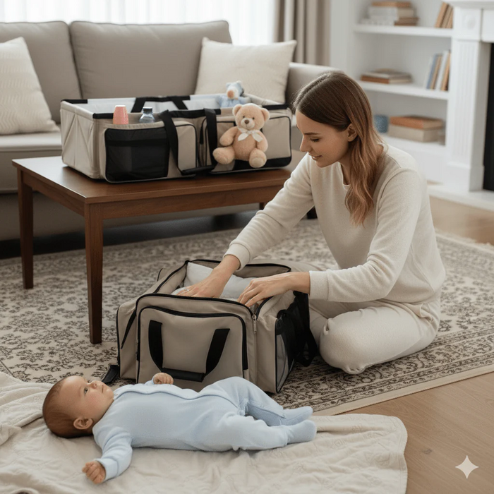 Portable Baby Bad & Diaper Bag - Foldable travel Baby nest (Limitid time offer)